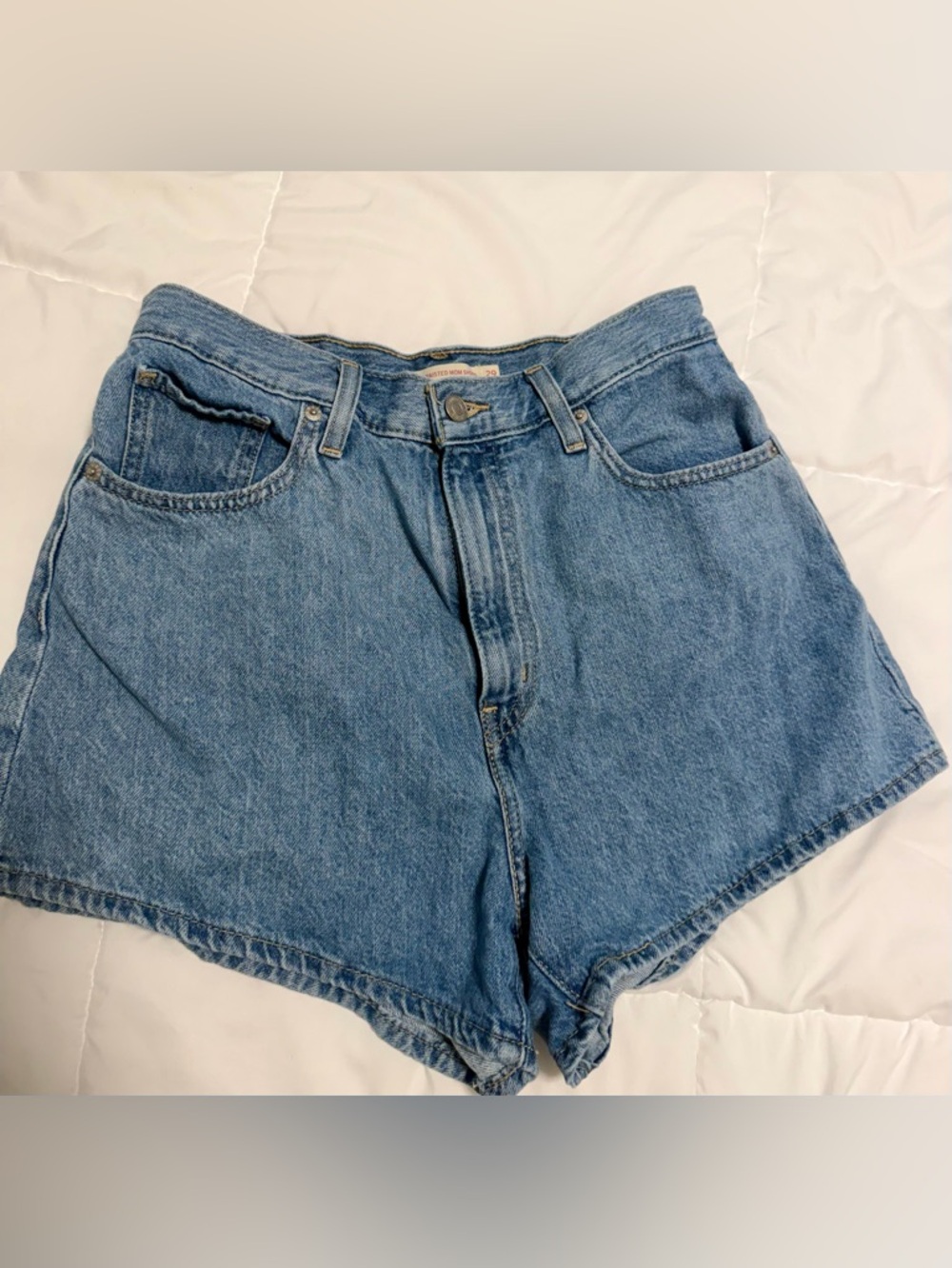 Classic High-Rise Blue Denim Women’s Shorts